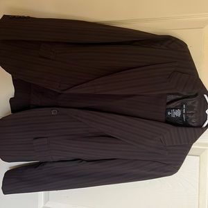 New York & Co brown, striped suit. Jacket and pants.